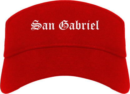 San Gabriel California CA Old English Mens Visor Cap Hat Red