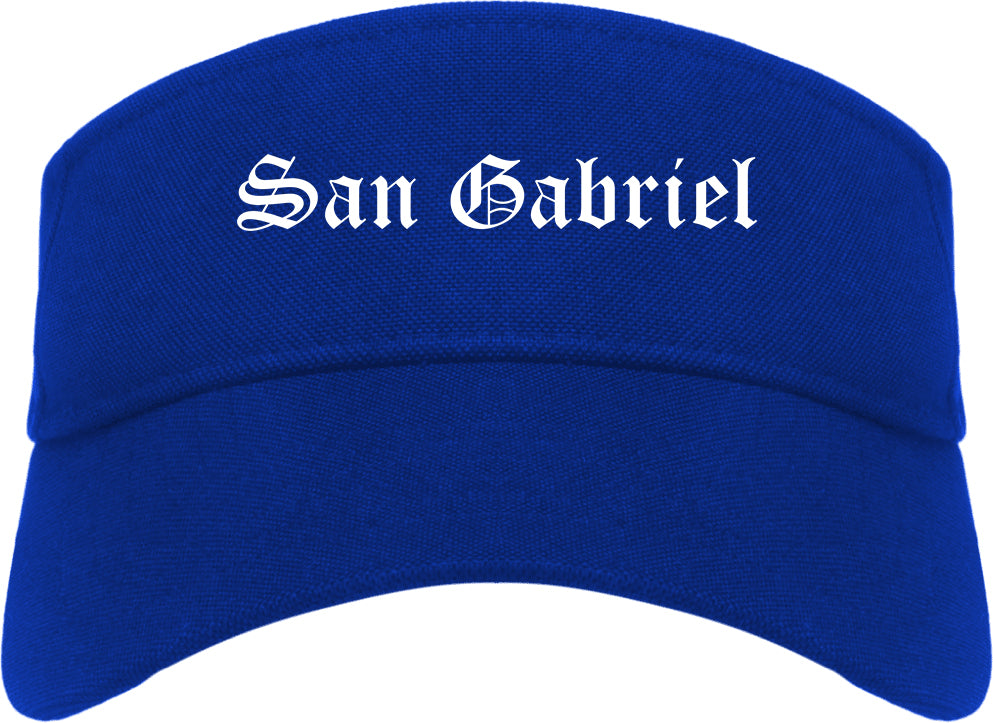 San Gabriel California CA Old English Mens Visor Cap Hat Royal Blue