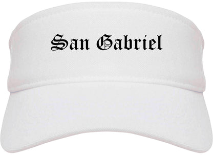 San Gabriel California CA Old English Mens Visor Cap Hat White