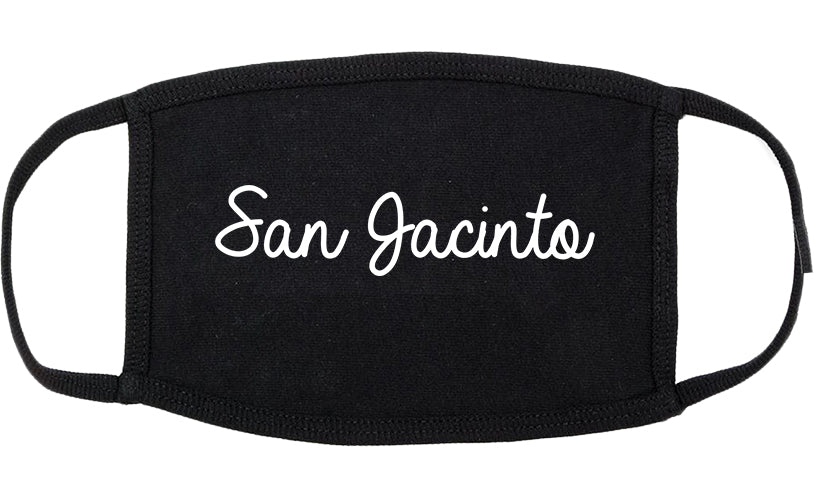 San Jacinto California CA Script Cotton Face Mask Black