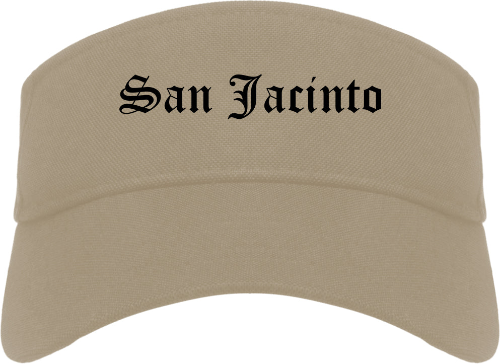 San Jacinto California CA Old English Mens Visor Cap Hat Khaki