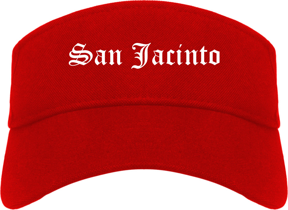 San Jacinto California CA Old English Mens Visor Cap Hat Red