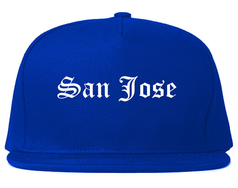 San Jose California CA Old English Mens Snapback Hat Royal Blue