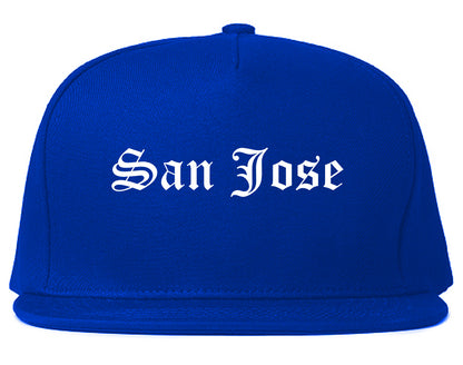 San Jose California CA Old English Mens Snapback Hat Royal Blue