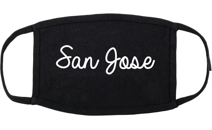 San Jose California CA Script Cotton Face Mask Black
