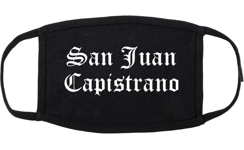 San Juan Capistrano California CA Old English Cotton Face Mask Black