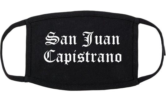 San Juan Capistrano California CA Old English Cotton Face Mask Black