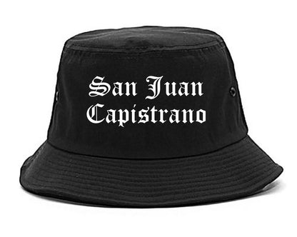 San Juan Capistrano California CA Old English Mens Bucket Hat Black