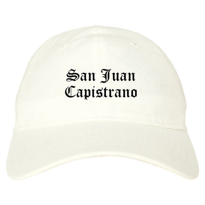 San Juan Capistrano California CA Old English Mens Dad Hat Baseball Cap White