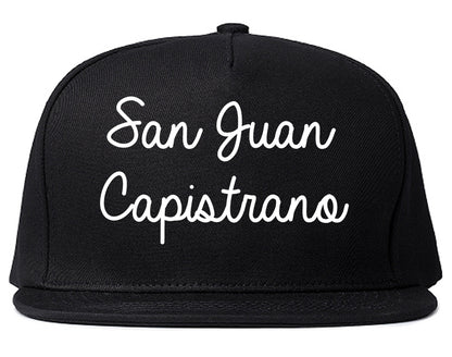 San Juan Capistrano California CA Script Mens Snapback Hat Black