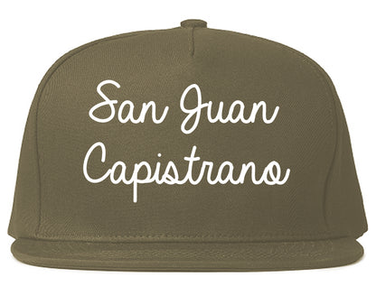 San Juan Capistrano California CA Script Mens Snapback Hat Grey