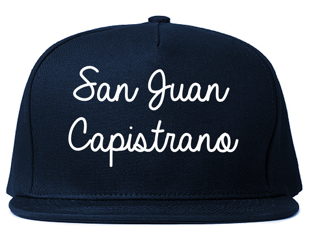 San Juan Capistrano California CA Script Mens Snapback Hat Navy Blue