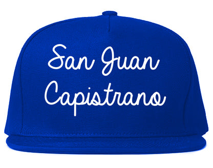 San Juan Capistrano California CA Script Mens Snapback Hat Royal Blue