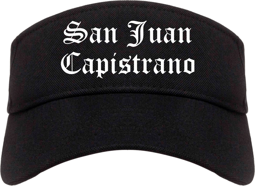 San Juan Capistrano California CA Old English Mens Visor Cap Hat Black