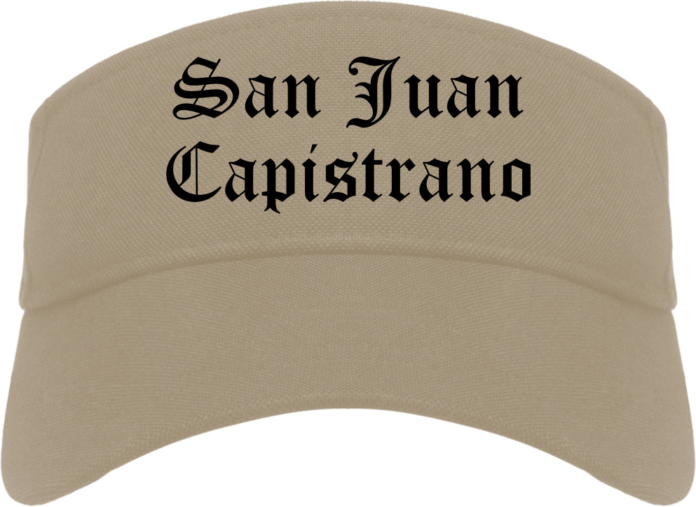 San Juan Capistrano California CA Old English Mens Visor Cap Hat Khaki
