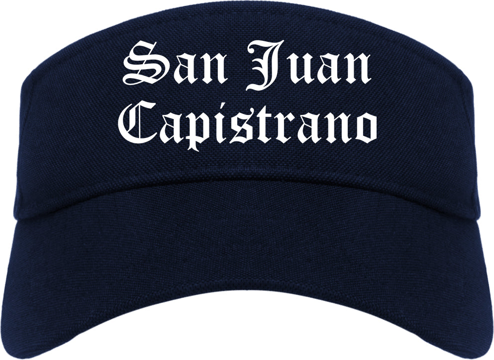 San Juan Capistrano California CA Old English Mens Visor Cap Hat Navy Blue