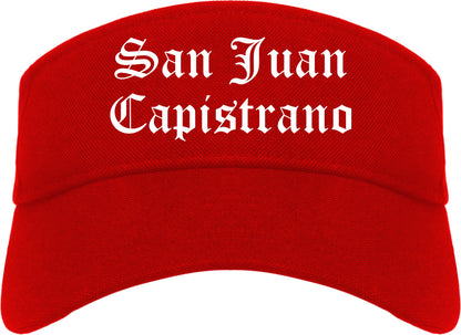 San Juan Capistrano California CA Old English Mens Visor Cap Hat Red