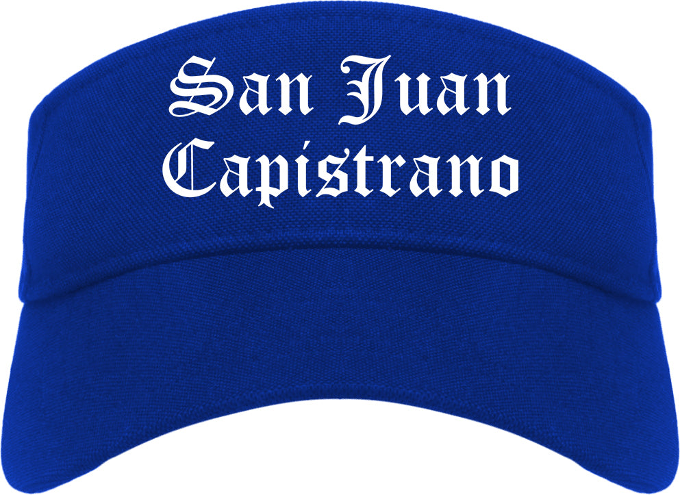 San Juan Capistrano California CA Old English Mens Visor Cap Hat Royal Blue
