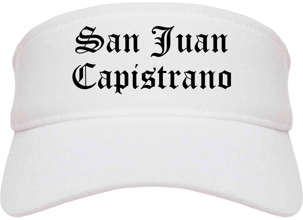 San Juan Capistrano California CA Old English Mens Visor Cap Hat White