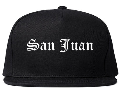 San Juan Texas TX Old English Mens Snapback Hat Black