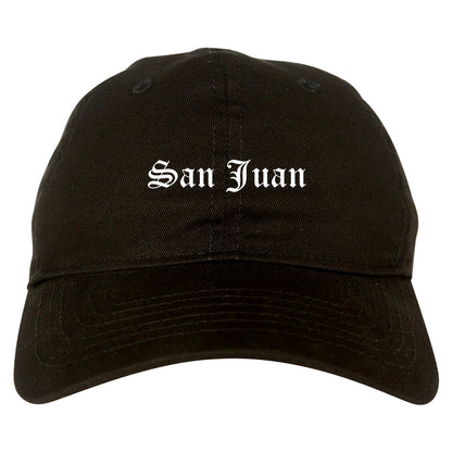 San Juan Texas TX Old English Mens Dad Hat Baseball Cap Black