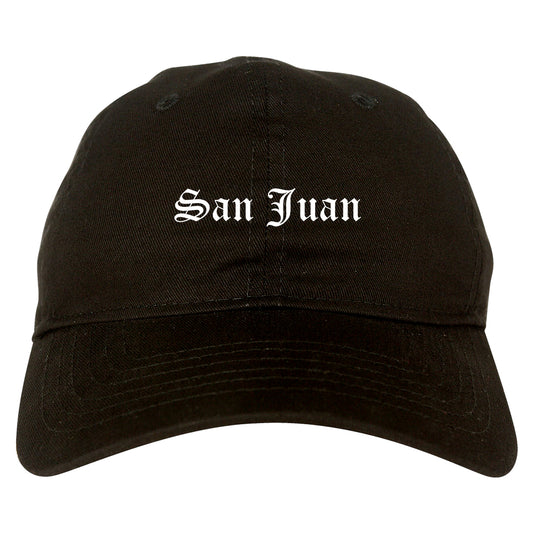 San Juan Texas TX Old English Mens Dad Hat Baseball Cap Black