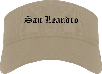 San Leandro California CA Old English Mens Visor Cap Hat Khaki