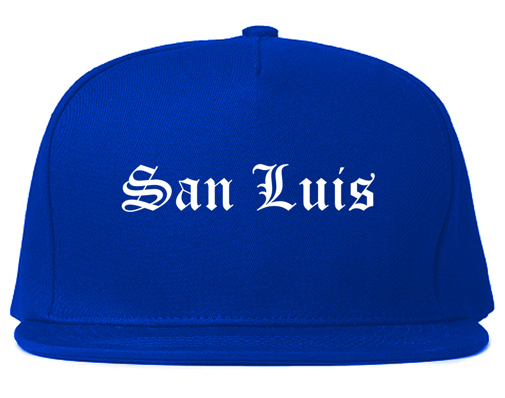 San Luis Arizona AZ Old English Mens Snapback Hat Royal Blue
