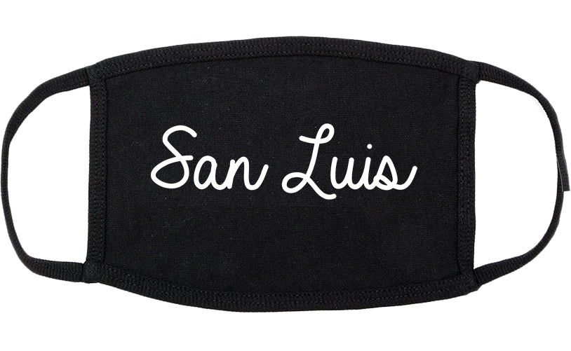 San Luis Arizona AZ Script Cotton Face Mask Black