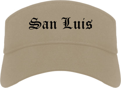 San Luis Arizona AZ Old English Mens Visor Cap Hat Khaki