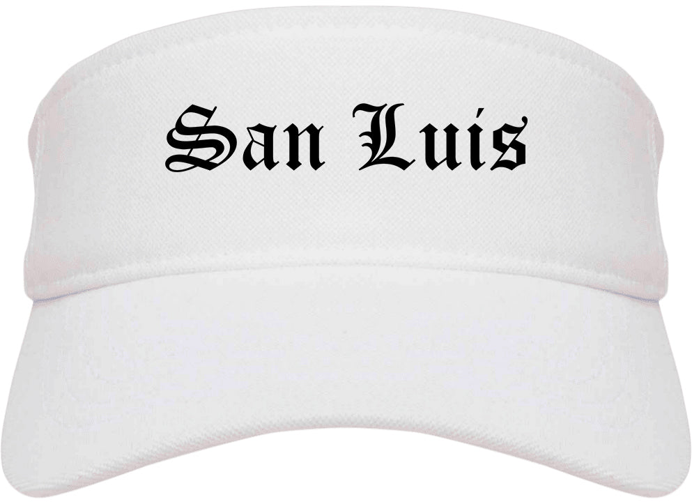 San Luis Arizona AZ Old English Mens Visor Cap Hat White