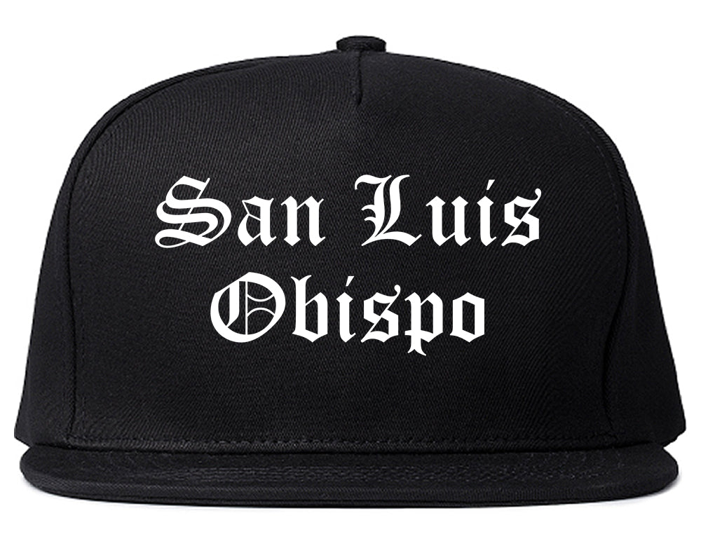 San Luis Obispo California CA Old English Mens Snapback Hat Black