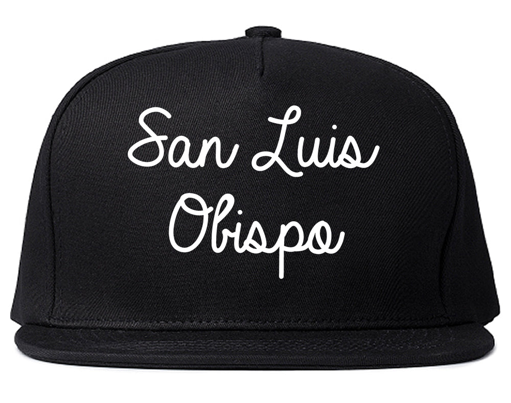 San Luis Obispo California CA Script Mens Snapback Hat Black