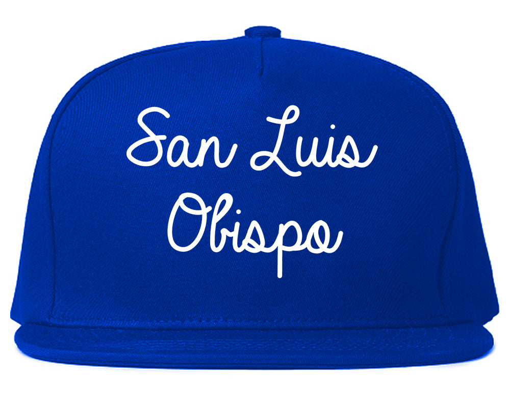 San Luis Obispo California CA Script Mens Snapback Hat Royal Blue