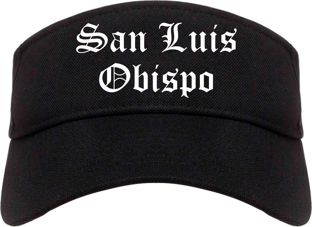 San Luis Obispo California CA Old English Mens Visor Cap Hat Black