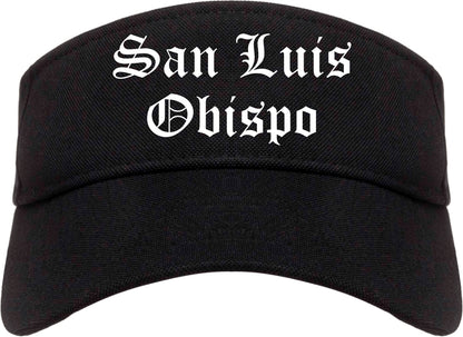 San Luis Obispo California CA Old English Mens Visor Cap Hat Black