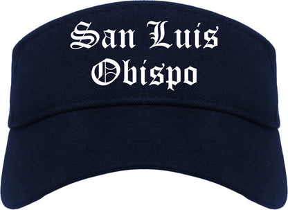 San Luis Obispo California CA Old English Mens Visor Cap Hat Navy Blue