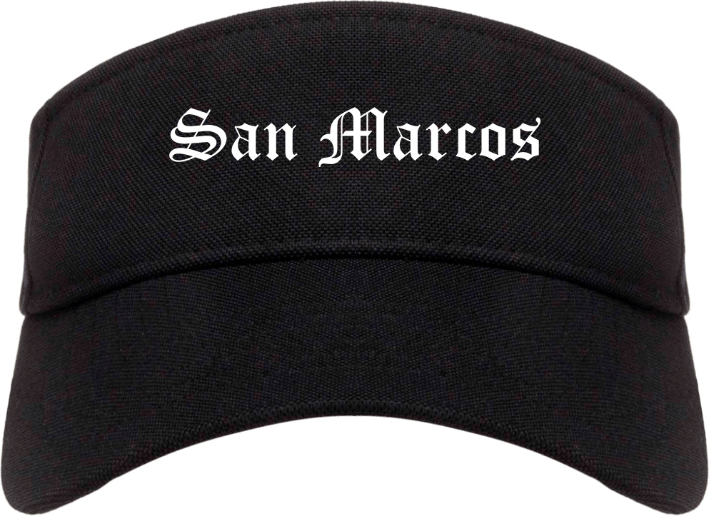 San Marcos California CA Old English Mens Visor Cap Hat Black