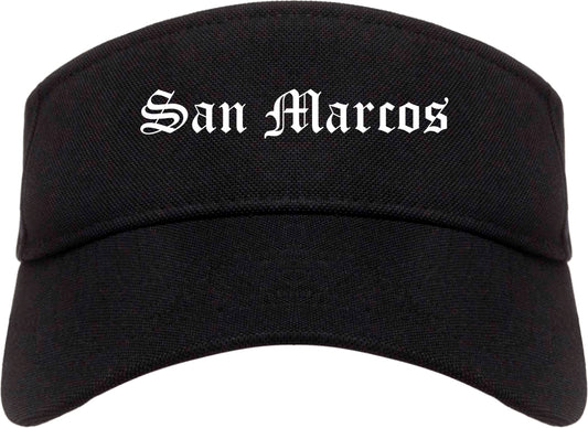 San Marcos Texas TX Old English Mens Visor Cap Hat Black