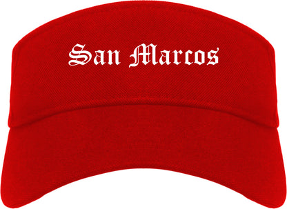 San Marcos Texas TX Old English Mens Visor Cap Hat Red