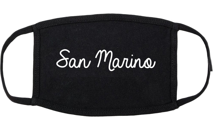 San Marino California CA Script Cotton Face Mask Black