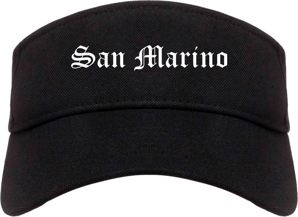 San Marino California CA Old English Mens Visor Cap Hat Black