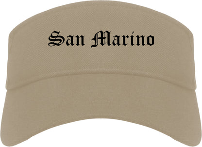 San Marino California CA Old English Mens Visor Cap Hat Khaki