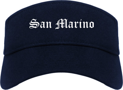 San Marino California CA Old English Mens Visor Cap Hat Navy Blue