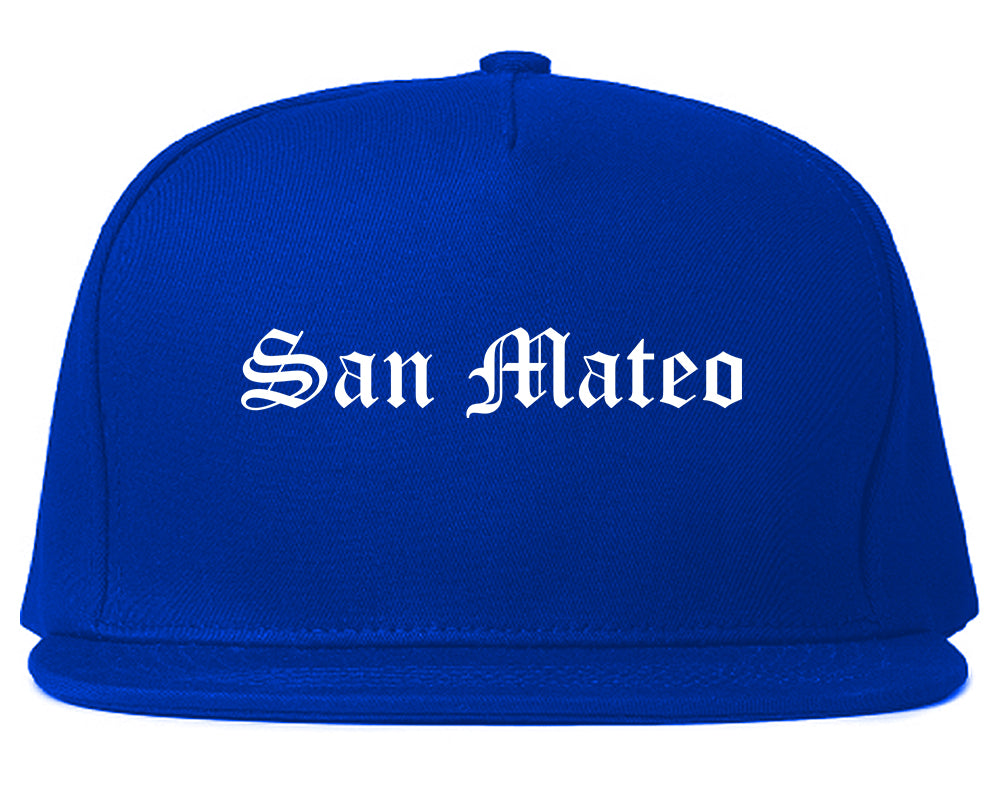 San Mateo California CA Old English Mens Snapback Hat Royal Blue