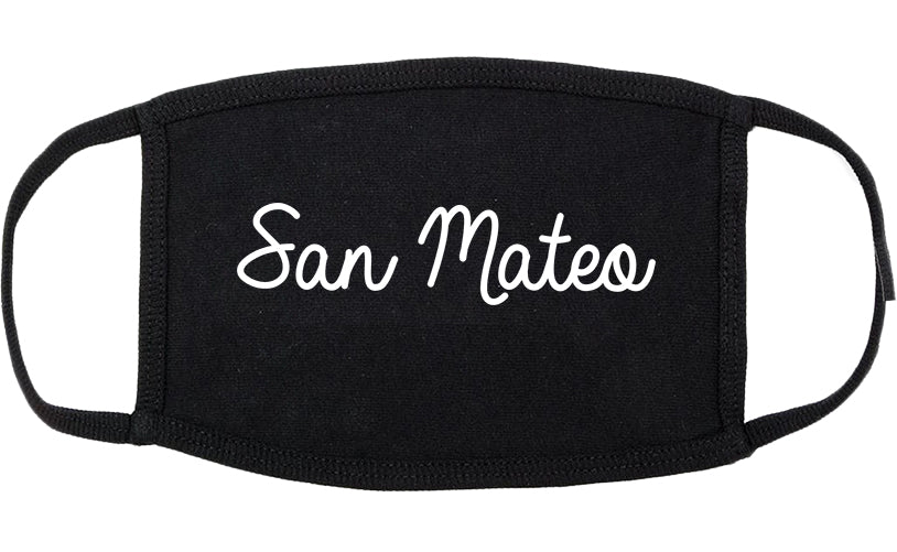 San Mateo California CA Script Cotton Face Mask Black