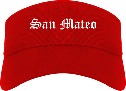 San Mateo California CA Old English Mens Visor Cap Hat Red