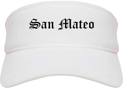 San Mateo California CA Old English Mens Visor Cap Hat White