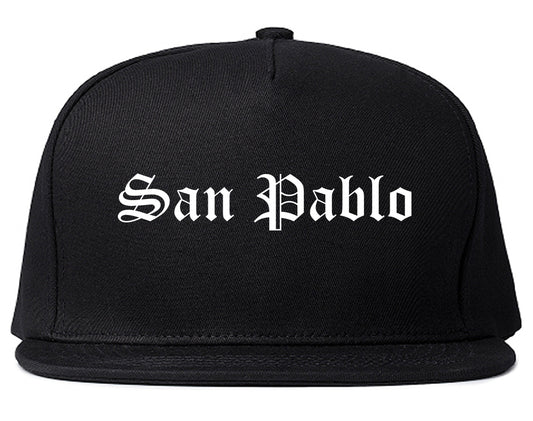 San Pablo California CA Old English Mens Snapback Hat Black