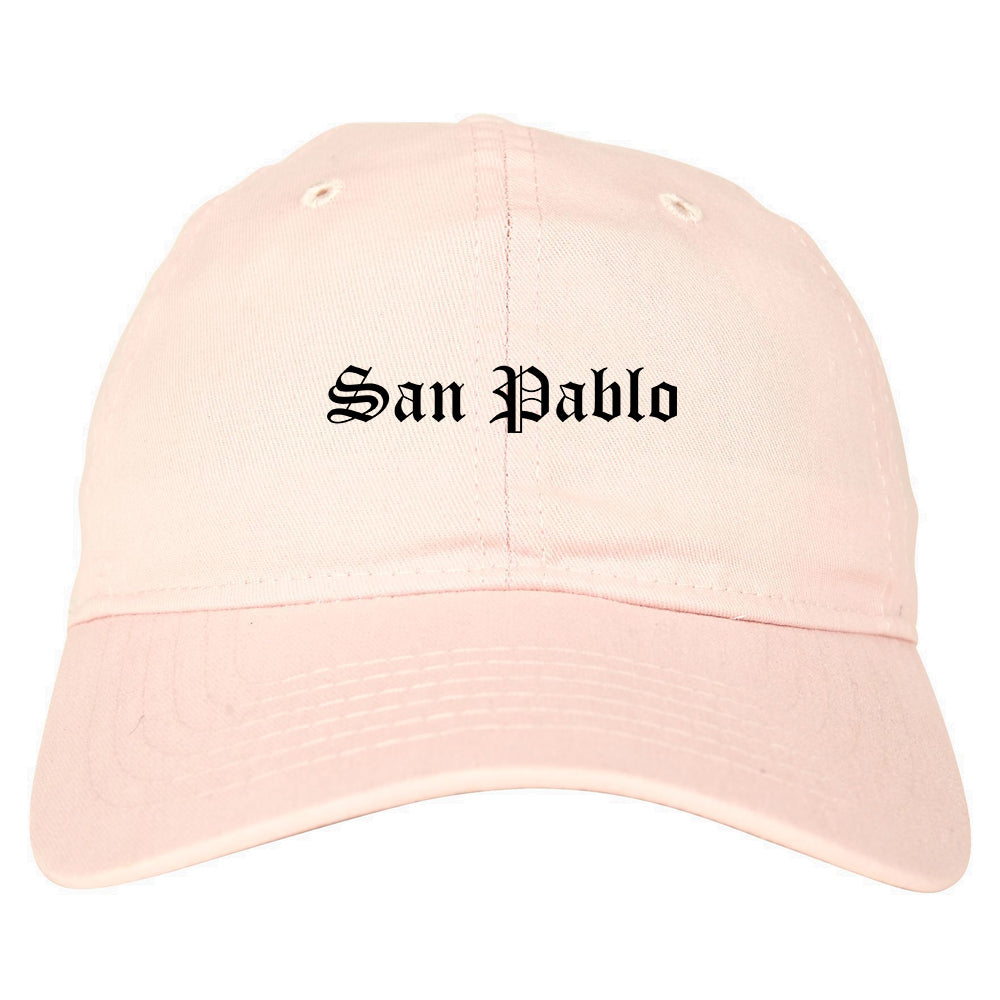 San Pablo California CA Old English Mens Dad Hat Baseball Cap Pink